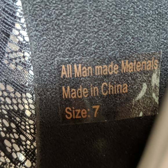 Silver and Black Lace Peep Toe Heels with Bow - Picture 4 of 4